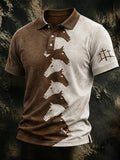 Men's Western-Style Faith Print Casual Polo Shirt
