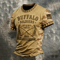 Men's Retro Buffalo Soldier Print Casual T-Shirt
