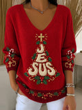 Women's Retro Christmas Print Top