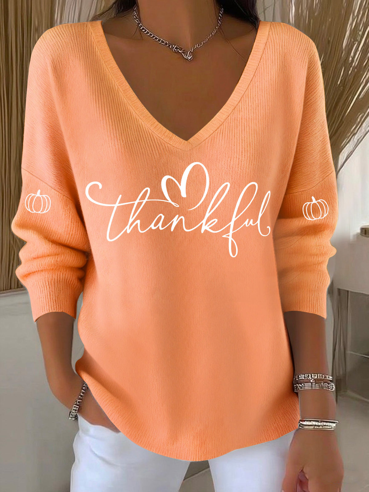 Women's Fall Thanksgiving Pumpkin Top
