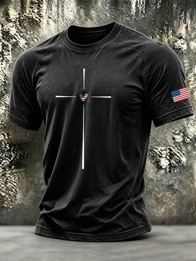 Men's Retro Print Short-Sleeve T-Shirt