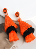 Halloween Three-Layer Tassel Contrasting Design Statement Earrings