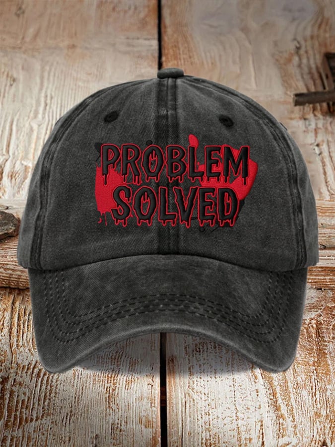 Unisex Halloween Problem Solved Printed Hat