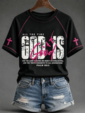 Women's God Is Good Faith Quotes Print Round Neck Short Sleeve T-shirt