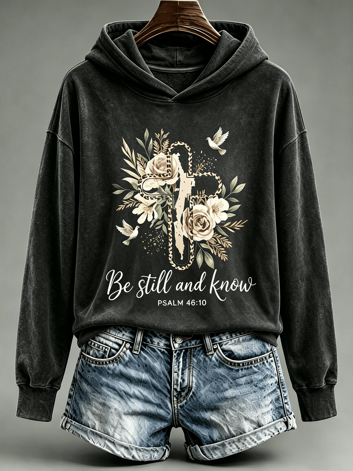 Women's Be Still And Know Psalm 46:10 Printed Sweatshirt