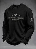 Men's Faith Can Move Mountains Matthew 17:20 Printed Waffle-Knit Top
