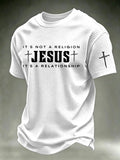 Men's  IT'S NOT A RELIGION JESUS IT'S A RELATIONSHIP waffle knit T-shirts