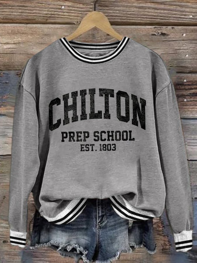 🔥HOT SALE🔥Retro Chilton Prep School Est. 1803 Print Sweatshirt