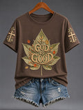 Women's Casual Crew-Neck T-Shirt with "Faith" Print