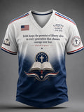 Men's Vintage USA 250th Anniversary Print V-Neck Short-Sleeve T-Shirt