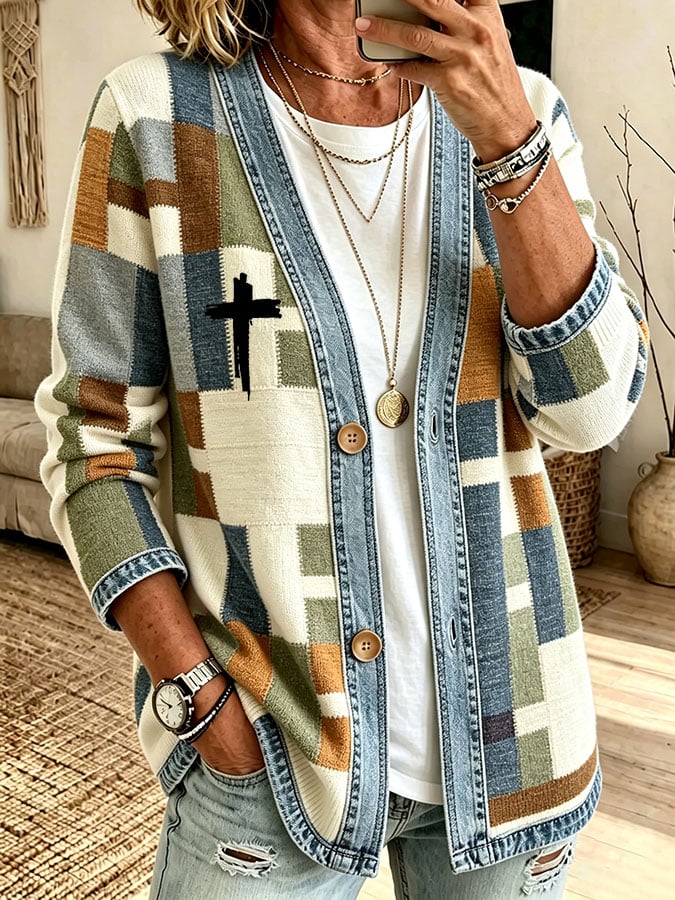Women's Casual Printed Cardigan