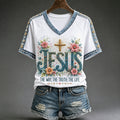 Women's Faith Floral Art Print T-Shirt