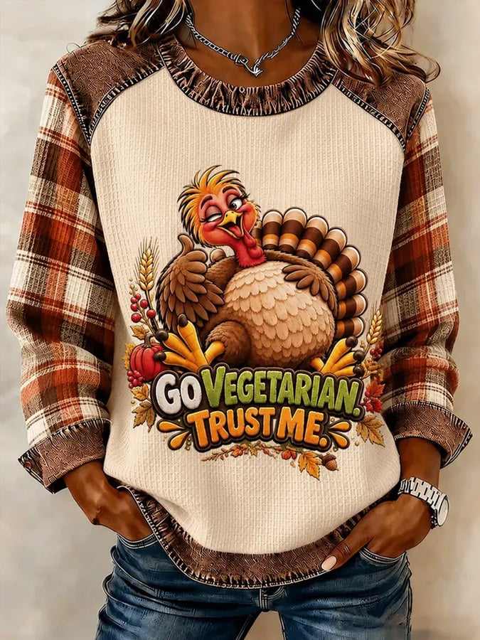 Women's Fun Thanksgiving Turkey Print Top
