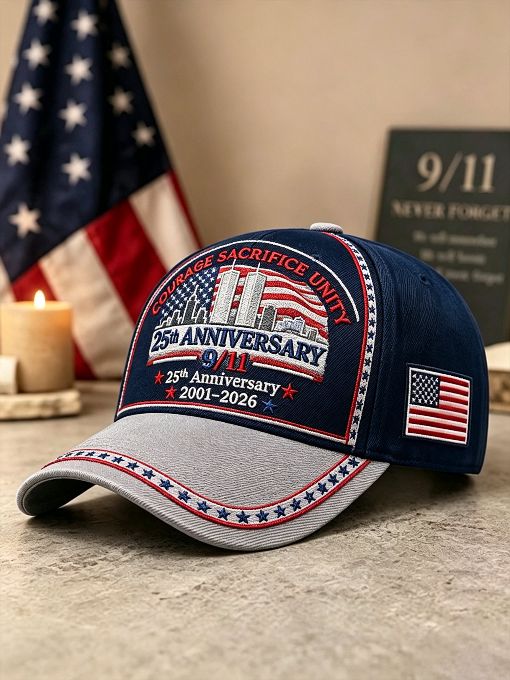 Unisex Retro 9.11 Never Forget Commemorative Printed Hat