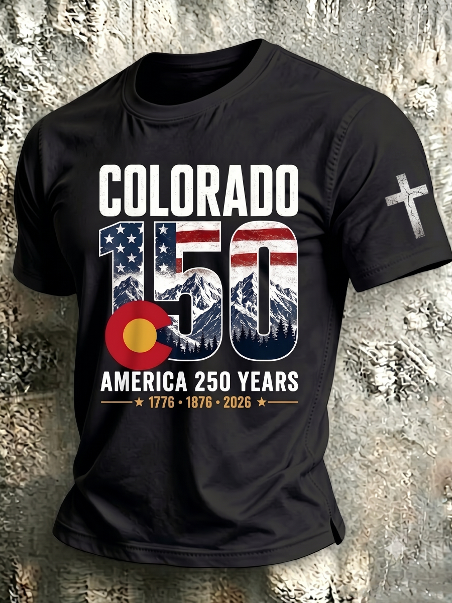 Men'S Colorado Strong Print Short Sleeve T-Shirt