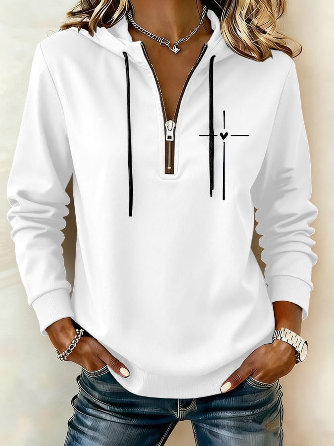 Women's Retro Faith Printed Sweatshirt