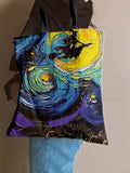 Starry Witch Halloween Print Shoulder Bag