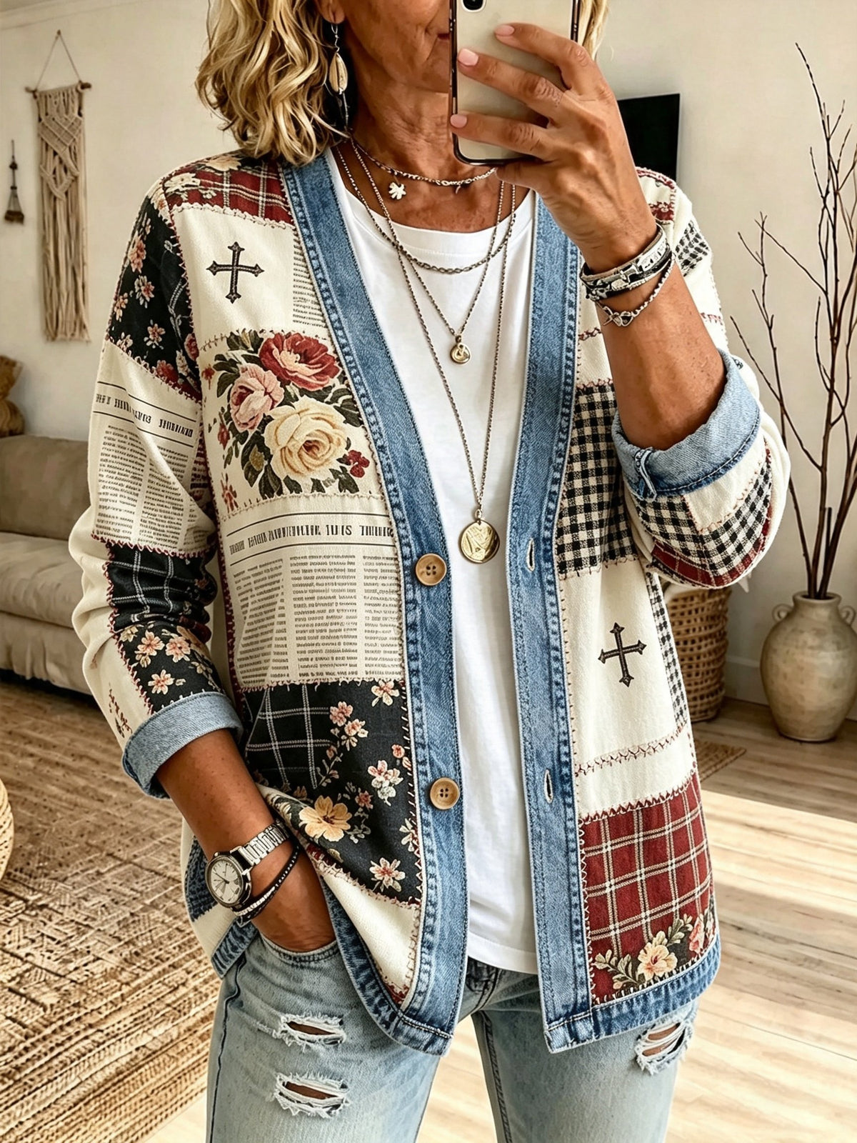 Women's Faith Print Top