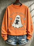 Women's Ain't No Ghost Like The Holy Ghost Casual Printed Long-Sleeve Sweatshirt