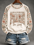 Women's 'Praise the Lord' Printed Casual Sweatshirt