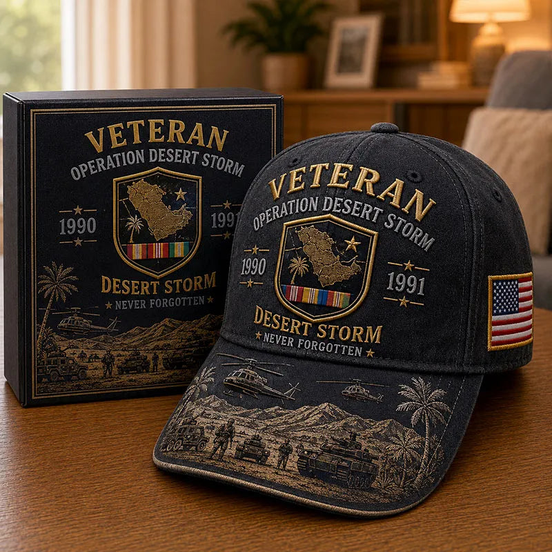 Desert Storm Veteran Black Baseball Cap
