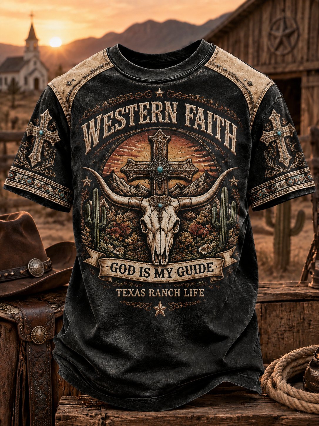 Men's Western Faith Printed T-shirt
