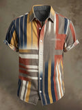 Men's Vintage Faith Faux-Linen Short-Sleeve Shirt