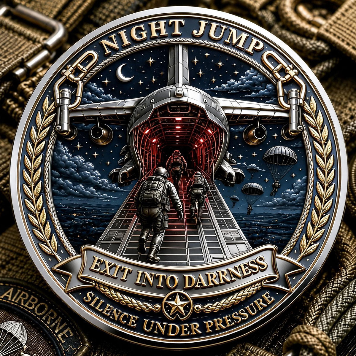 Night Jump Airborne Commemorative Metal Medal