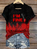 Women's Casual Retro Bloodstained T-Shirt