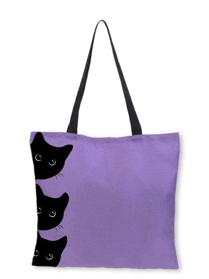 Halloween cute peeking three little black cats candy bag