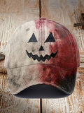 Halloween bloodstained pumpkin face hat