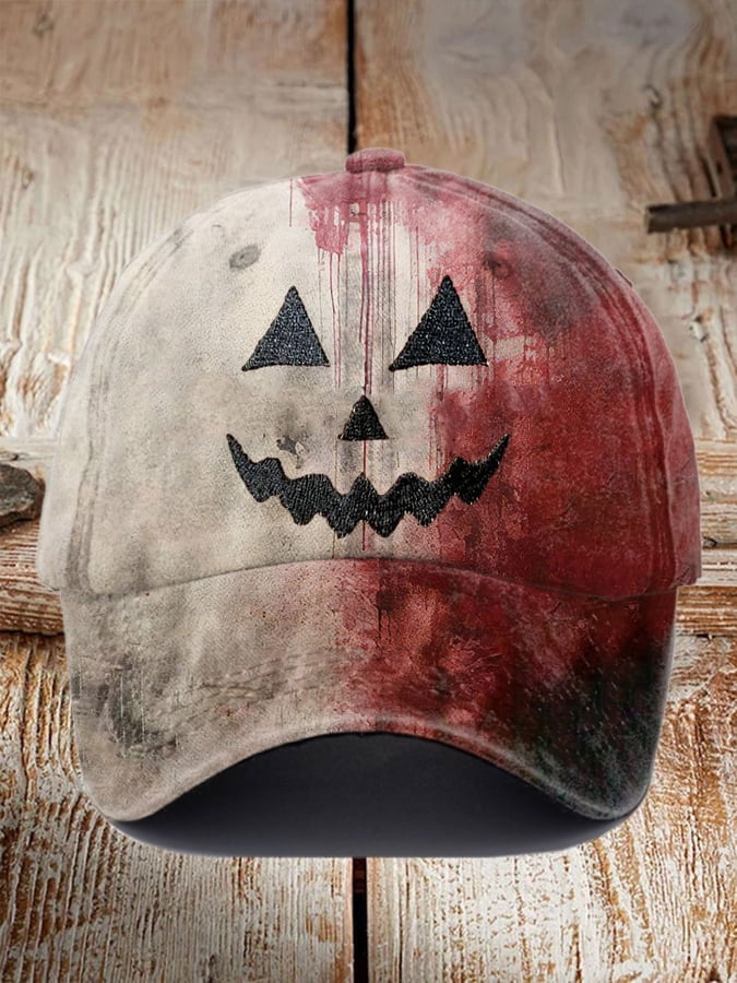 Halloween bloodstained pumpkin face hat