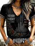 Women's Never Forget September 11 Print T-Shirt