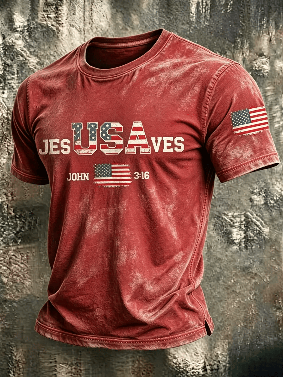 Men's  Faith Print Casual T-shirt