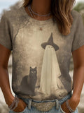 🔥HOT SALE🔥Women'S Halloween Atmosphere Printed Short-Sleeved T-Shirt