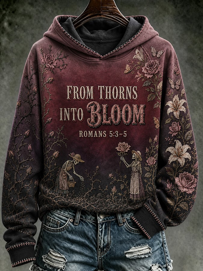 Women's Vintage Halloween Print Hoodie