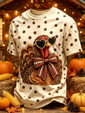 Men's Fun Turkey Football Print Tee