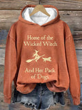 Retro Home Of The Wicked Witch And Her Pack Of Dogs Print Sweatshirt