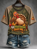 Women'S Thanksgiving Print Short-Sleeve T-Shirt
