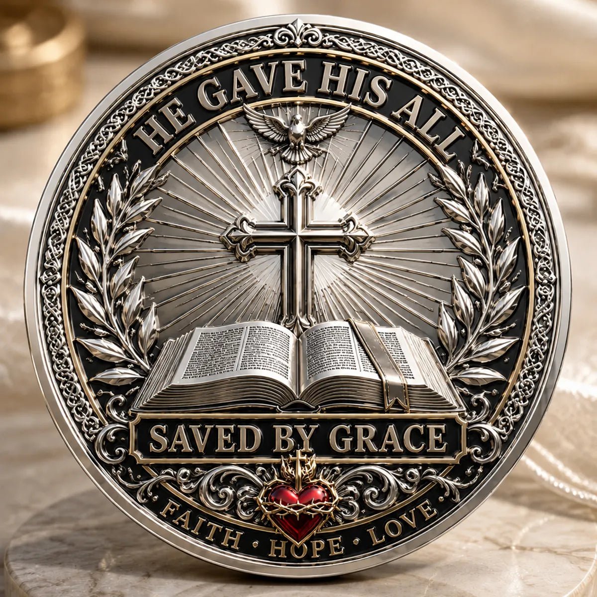 He Died For Me, I Live For Him Commemorative Metal Medal