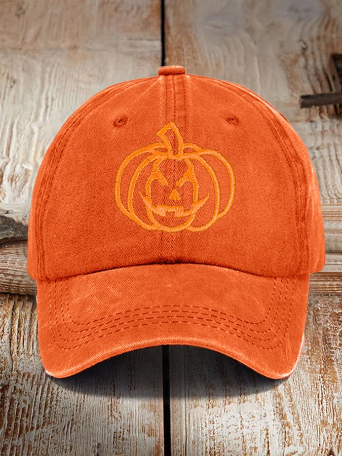 Vintage Pumpkin Print Baseball Cap