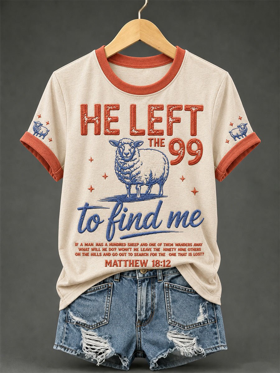 Women's Christian He Left The 99 To Find Me Print T-Shirt