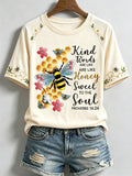 Women's 'Kind Words are Like Honey Sweet To The Soul Proverbs 16:24' Printed Casual T-Shirt