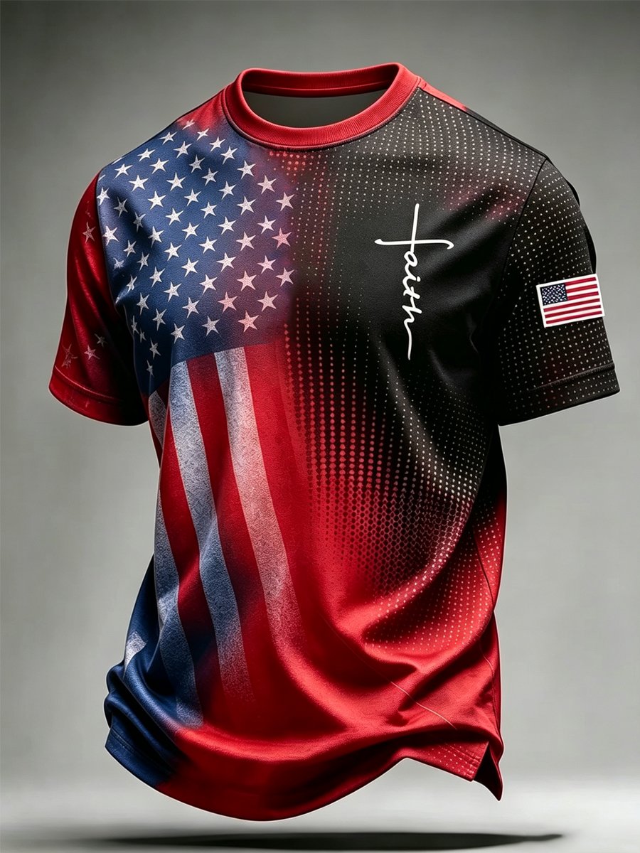 Men's Retro Print Short-Sleeve T-Shirt