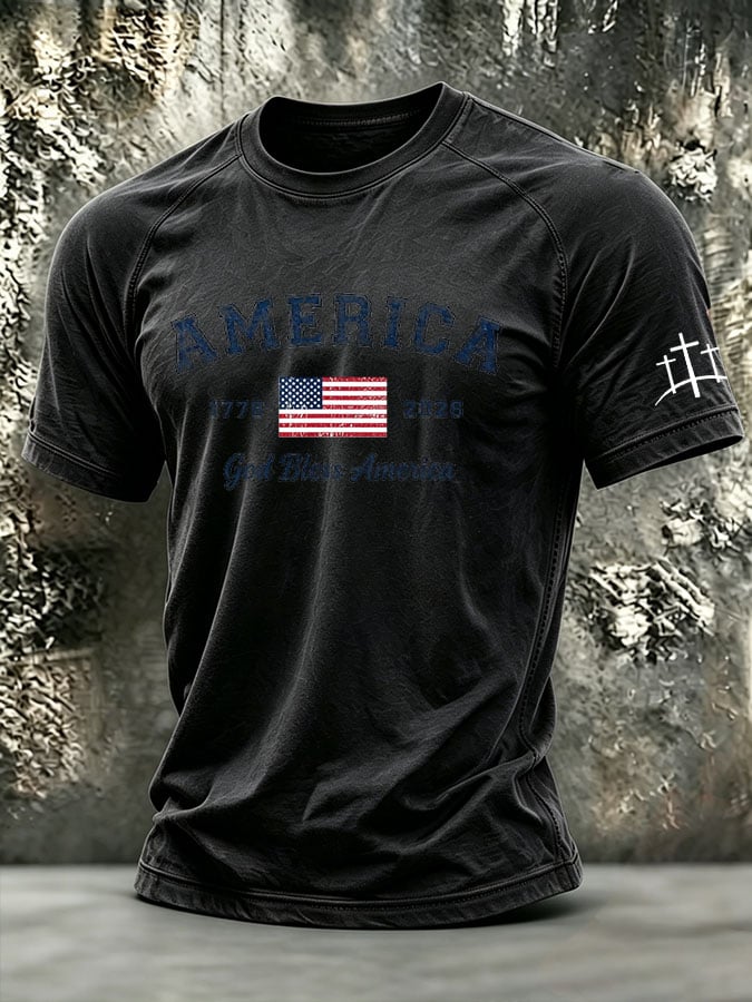Men's Retro Print Short-Sleeve T-Shirt