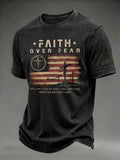 Men's Faith American Flag Print Short-Sleeved T-Shirt