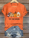 Women's Tis The Season  Print V-Neck T-Shirt
