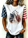 Women'S Casual Patriotic T-Shirt