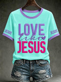 Women's Casual Crew-Neck T-Shirt with "Faith" Print