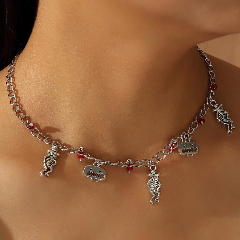 Fashionable Personalized Creative Funny Animal Multi-Element Design Necklace
